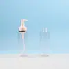 Botella Acrílica Cilíndrica Transparente de Hombro Plano de 180ml con Bomba para Loción Cosmética y Spray Fijador