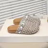 Medias sandalias estilo Birkenstock de punta cerrada para niñas, Nuevos zapatos de pescador huecos tejidos de malla estilo francés de verano, Pantuflas de moda estilo coreano