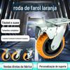 Suporte Pesado Atacado Roda de PVC Direcional Silenciosa Núcleo de Plástico Roda Universal Freio Roda Sinalizadora Laranja Rodízio Industrial