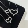 Collar de Corazón de Alta Gama para Mujer, Oro Rosa de 18 Quilates V-Gold, Mismo Estilo que Tiffany, Colgante en Forma de Corazón, Cadena para Clavícula Niche Versátil Nudo