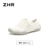 Zapatos de entrenamiento alemanes estilo ballet ZHR para mujer, nuevos zapatos blancos versátiles para el día a día del otoño 2026 con suelas suaves, zapatos deportivos casuales