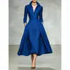 Otoño/Invierno 2026 Estación Independiente Transfronteriza Moda Femenina Nueva Europea y Americana Elegante Vestido de Manga Larga Ajustado con Cuello en V