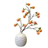 Ruyi de Caqui Fruta de Caqui Falsa Arranjo de Flores Artificiais Decoração de Mesa Entrada Ornamento de Arranjo Floral Transmissão ao Vivo Dropshipping