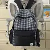 Mochila Escolar de Cuadros para Estudiantes Mujeres, Estilo Versátil y Fresco, Adecuada para Estudiantes de Secundaria y Preparatoria, Ligera y Práctica para el Transporte Diario, Mochila Versátil