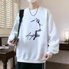 Sudadera Holgada de Cuello Redondo Transfronteriza para Hombre, Marca de Moda, Versátil, Corte Holgado, Estilo Casual High Street, Top sin Capucha para Adolescentes