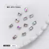 Joias para Unhas Artísticas de Açúcar Rochoso Diamantado Retangular Ângulo Reto Fundo Pontiagudo Diamante Quadrado Cubo de Gelo de Açúcar Pedras Strass para Unhas de Vidro Atacado Strass de Cristal