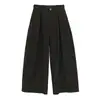 Pantalones Casuales Plegados Estructurados Inspirados en el Diseño Neihe para Mujer, Corte Recto Holgado, Versátiles para el Trabajo 258099