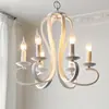 Lâmpada de Velas Retrô Americana Lustre para Sala de Estar Meio Antigo Francês Simples Luxo Leve Pequeno Apartamento Sala de Jantar Estudo Quarto Luminárias