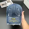Gorra de Béisbol Lavada con Efecto Desgastado Estilo Retro Americano para Mujer, Nuevo Estilo Primavera 2025, Gorra con Bordado de Letras, Gorra tipo Pato para Adelgazar el Rostro