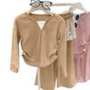 2025 primavera nuevo bebé primavera traje infantil casual viento suéter falso dos piezas moda estilo occidental pantalones de pierna ancha marea