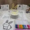 Venta al por mayor de fábrica tablero de escritura DIY de moda en internet luz nocturna luz nocturna 3D tablero de mensajes luminoso acrílico borrable