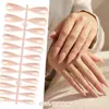 Uñas Postizas Wearable de Punta Larga Estilo Europeo y Americano para Comercio Exterior, Puntas de Uñas Falsas de Color Sólido Simples, Uñas Removibles de Alta Calidad