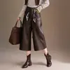 Calça pantalona simples de cor sólida versátil vintage para mulheres, novo outono de 2026 cintura alta emagrecedora versátil cropped casual na moda