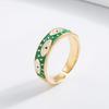 Aogu Suministro Transfronterizo Moda Europea y Americana Anillo Abierto Ajustable Ojo del Diablo con Goteo de Aceite de Cinco Colores para Mujer