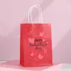 Bolsa de Regalo para el Día de San Valentín Chino Bolsa de Tote de Papel Kraft para el Día de San Valentín Bolsa de Recuerdo Bolsa de Papel de Amor Bolsa de Regalo Impresa para Empaquetar