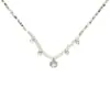 Collar de perlas de plata rotas redondas con diamantes brillantes, colgante geométrico de circonita para mujer, diseño de nicho, personalidad explosiva súper brillante de primavera y verano.