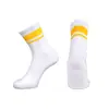 Calcetines Deportivos Rayados Estilo Universitario, Calcetines Casuales, Calcetines de Algodón a Media Pantorrilla, Procesamiento OEM, Venta al por Mayor desde Una Pieza, Listos para Enviar