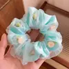 Nuevo Scrunchie de Malla con Flores para Primavera Verano Dulce Diadema de Alta Gama Banda de Goma para Cola de Caballo Accesorios para el Cabello Venta al Por Mayor