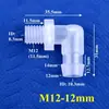 Codo con Rosca Exterior M5~M12 Codo con Rosca Exterior M10 Conector de Púa Codo para Manguera Rosca Métrica Ángulo Recto Boquilla de Agua