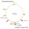 Brincos Design Roda Gigante Aço Inoxidável Banhado a Ouro Vermelho Coral Polvo Tartaruga Conjunto de Pulseira e Colar com Zircônia para Mulheres