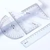 Pez Pequeño 1240 Set Transparente de Cuatro Piezas Cuadrado 15CM Escala Negra Set de Papelería para Estudiantes Multifuncional Fácil de Llevar