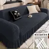 Funda de Sofá con Volantes de Gasa Cobertura Completa Elástica Transpirable Suave Cómoda Funda de Sofá Antideslizante Resistente a Arañazos de Gato Cubierta Antipolvo