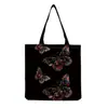Bolsa de ombro com estampa de borboleta por atacado em estoque, bolsa de praia personalizada com padrão ins, bolsa de mão multifuncional de grande capacidade