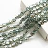 En stock, colgante de cristal de color galvanizado con forma de agujero medio cuadrado oblicuo de 12 mm, accesorios para el cabello DIY, cadena para teléfono móvil, material de cristal