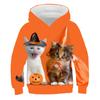 Sudaderas de Otoño Cabeza de Calabaza de Halloween Sudaderas con Estampado 3D Niños Niñas Sudaderas con Capucha Pulóver Tops Moda Infantil