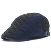 Boina de algodón para hombre, gorra con visera a cuadros bordada, costuras vintage, sombrero de ala curva, sombrero delantero, sombrero antiguo