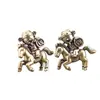 Adornos de Latón con Motivo de Caballo, Doce Accesorios de Caballo del Zodiaco, Billetera de Cobre y Colgantes para Teléfono con Hilo Rojo Estilo Antiguo