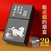 Estuche Grueso Popular para Cigarrillos con 20 Cigarrillos, Encendedor Integrado, Estuche Especial Suave y Duro para Hombres, Portátil, Resistente a la Presión, a Prueba de Humedad