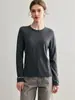 Suéter de Lana Pulóver de Cuello Redondo para Mujer de Punto Fino de 18 Calibres, 60 Puntos, 100% Lana Artificial, para Primavera y Otoño, Holgado, Delgado, Capa Base, Top Adelgazante