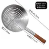 Tambor de Aceite de Acero Inoxidable Engrosado Fuga Cuchara para Freír Extra Grande Comercial Chef Cuchara Coladora de Agua para Cocina