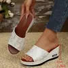 Sandalias de plataforma impermeables de punta abierta para mujer, tamaño grande, de verano, estilo europeo y americano, transfronterizas, chanclas casuales sin cordones para uso exterior, ligeras, venta al por mayor, tamaño grande