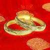 Joyería de Jade para Boda Nupcial, Pulsera Gruesa de Tres Oros de Oro Genuino con Patrón de Dragón y Fénix, Oro de Arena de Cobre de Imitación, Pulsera Versátil de Lujo Ligero