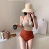 2025 nuevo traje de baño sexy de cintura alta dividida para vientre delgado, resort de playa, aguas termales [una generación]]