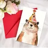Set de Envelopes para Tarjetas de Felicitación Creativas Transfronterizas, Tarjetas de Cumpleaños con Mensajes de Animales Lindos, Tarjetas Hechas a Mano, Tarjetas de Felicitación