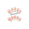 Puntas de Uñas Europeas y Americanas Más Vendidas, Estilo Francés Rosa Claro Suave, Uñas Portátiles Blanco Leche, Simples y Versátiles, Puntas de Uñas Iluminadoras, 30 Piezas