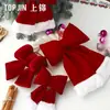 Shangjin [Novo Estilo de Natal] Laço Vinho Tridimensional Decorativo de Veludo Pingente Arranjo de Atmosfera Natalina