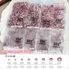 Acessórios de Nail Art Rosa com Strass Grandes em Formato de Leque, Pedras Soltas Ss3 Ss4 Strass com Fundo Plano, Kit Deslumbrante de Material para Unhas Vestível DIY