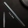 Palillos Cuadrados Medios de Cristal de Hielo de Titanio Puro de 23.5 cm, Palillos Portátiles para Estudiantes, Estuche Portátil de Viaje, Un Palillo por Persona, Antimoho, Antideslizantes