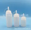 Venta al por mayor de fábrica Botella de plástico exprimible Pe de 100 ml Botella de salsa Shasha Botella exprimible de boca puntiaguda con escala Botella de condimento