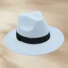 Sombrero de fieltro plano de ala corta, color liso, versátil, estilo callejero europeo y americano, lana sintética, estilo retro británico, sombrero de jazz con logotipo personalizado