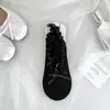 Meias Barco para Mulheres, Meias Finas de Verão Fofas com Renda, Meias Invisíveis de Cadarço de Boca Rasa com Sapatos Pequenos de Couro e Meias de Laço