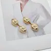 Fivela decorativa de metal dupla oval irregular lisa estilo europeu e americano, fivela conector de peito de maiô personalizada de alta qualidade, fivela para lenço e lenço de seda
