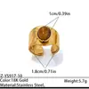 Anillo de acero inoxidable bañado en oro estilo europeo y americano con piedra ojo de tigre, una pieza de joyería lujosa y de alta gama con piedra ojo de tigre natural y acero de titanio, diseñado para ser duradero y resistente a la decoloración