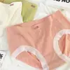 Transmisión en vivo súper ventas ropa interior para mujer cintura media alta elasticidad alta acanalada cómoda entrepierna de algodón puro artemisa antibacteriana estilo japonés control de abdomen pantalón de triángulo