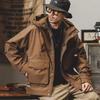 Jereno American classic retro workwear jacket masculina de primavera e outono jaqueta masculina da montanha ao ar livre jaqueta marrom