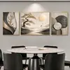 Nueva pintura decorativa de pared de fondo para sala de estar de estilo chino con grulla y loto en oro blanco, pintura colgante de aleación de aluminio con película de cristal, suministro mayorista